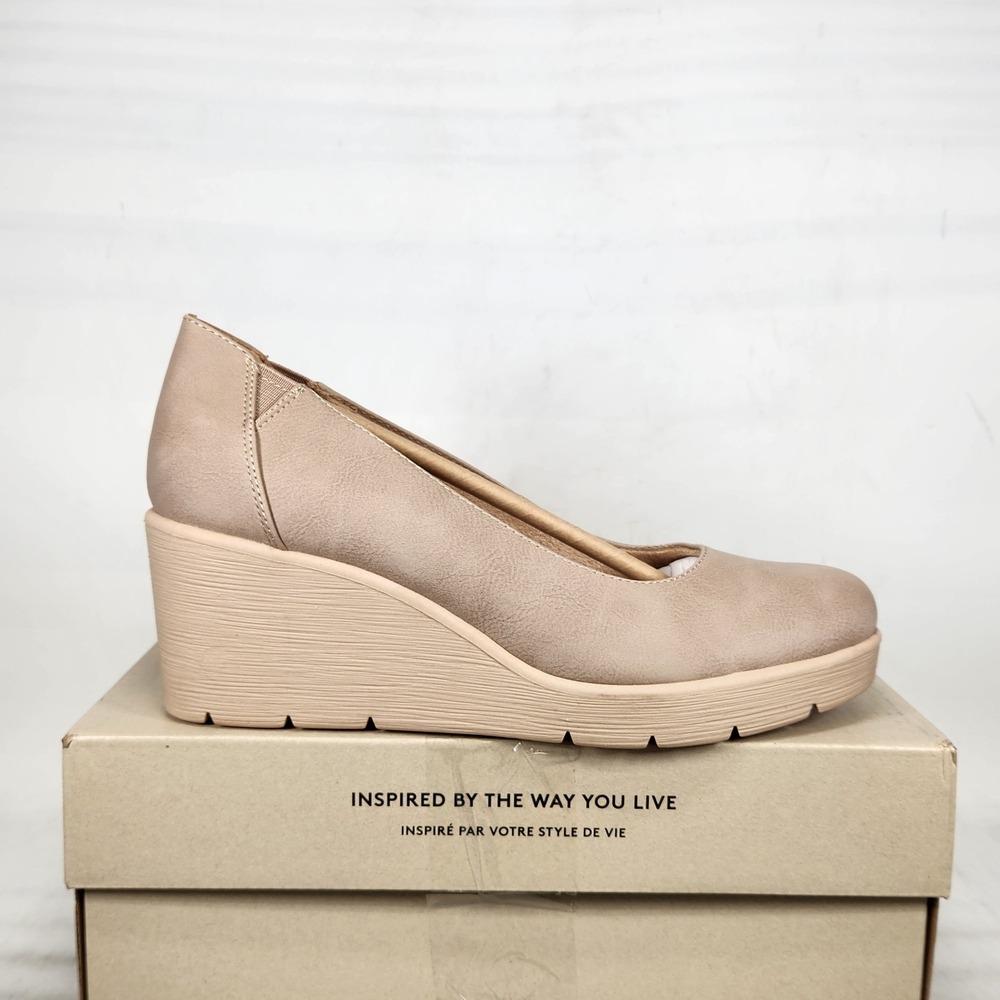 Soul Naturalizer About Time Wedge Pump Women Size 7.5 Warm Taupe Slip On Comfort